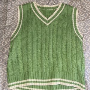 green cropped ish vest